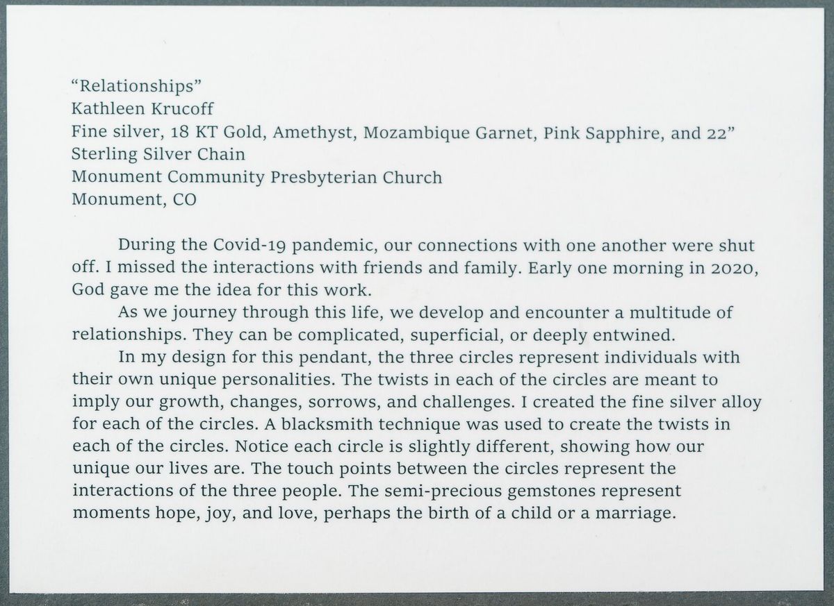 Printed artist statement card for artwork 7