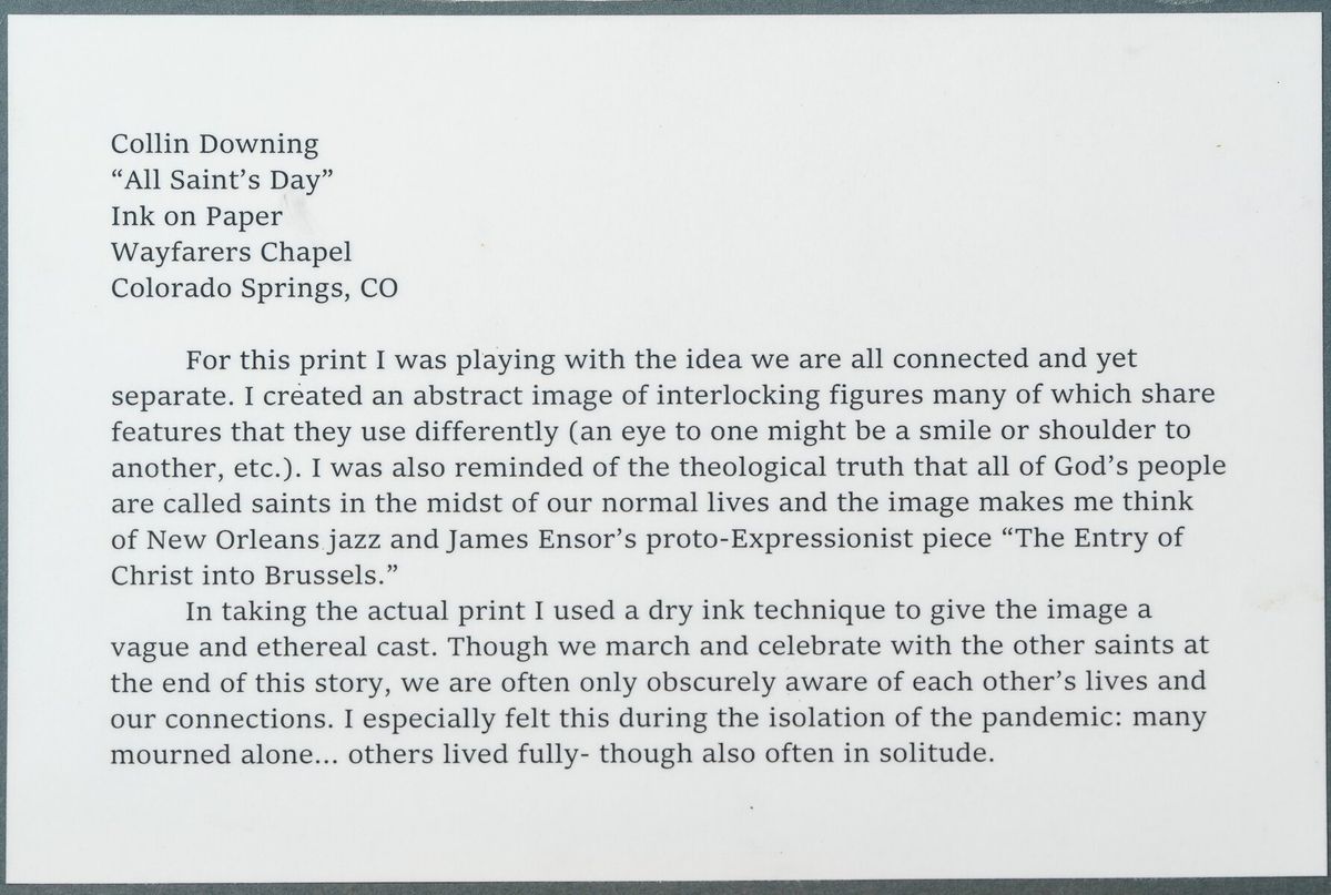 Printed artist statement card for artwork 8