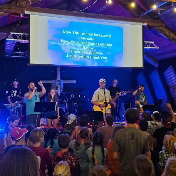 Camp worship band on stage